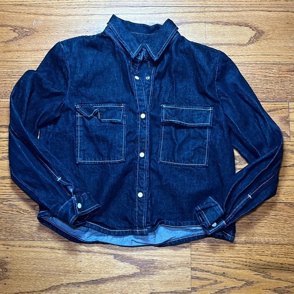 Levi Made & Crafted Line Oversized Crop Utility Jean Jacket Organic Cotton A11 - Picture 1 of 3